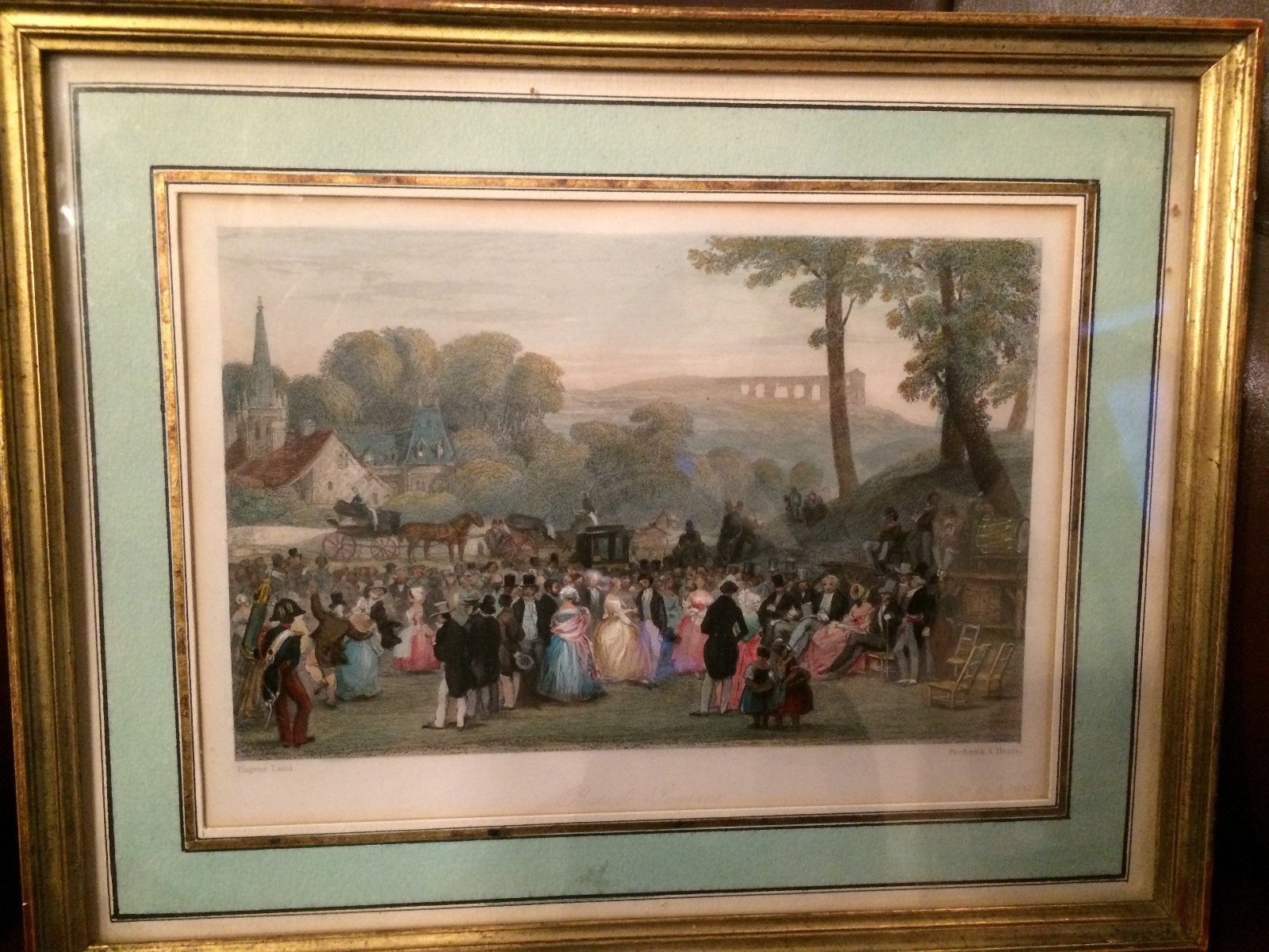 Série de 3 gravures réhaussées signées Eugène Lami