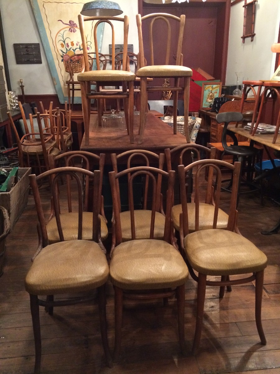 Lot de chaises de bistrot Thonet