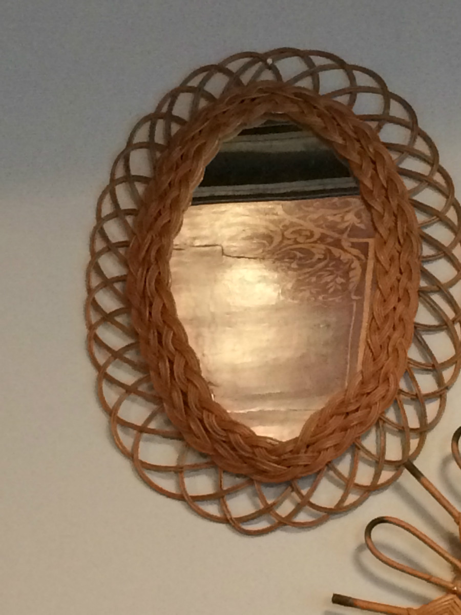 Miroir en rotin oval