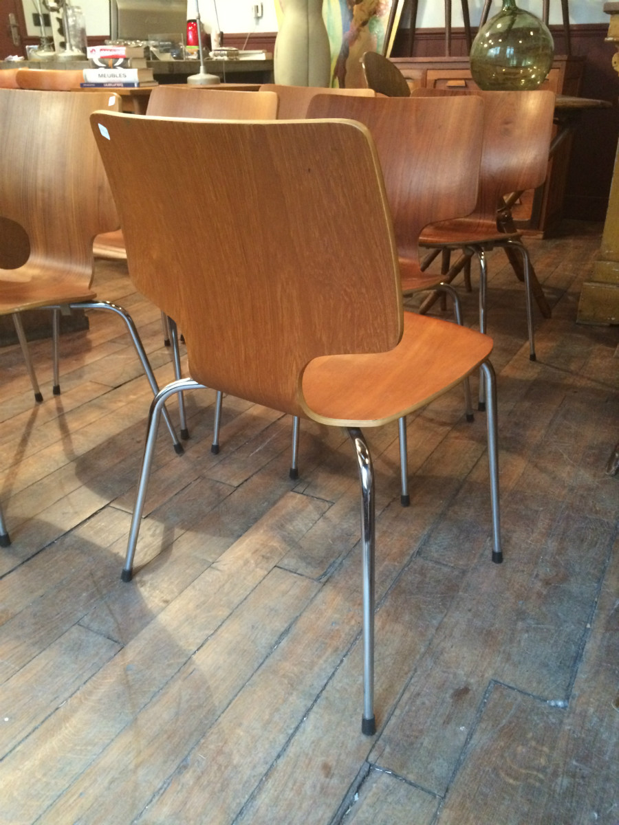 Lot de 10 chaises vintage style Fritz Hansen