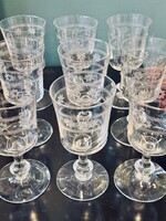 9 verresà vin gravé fin 19ème