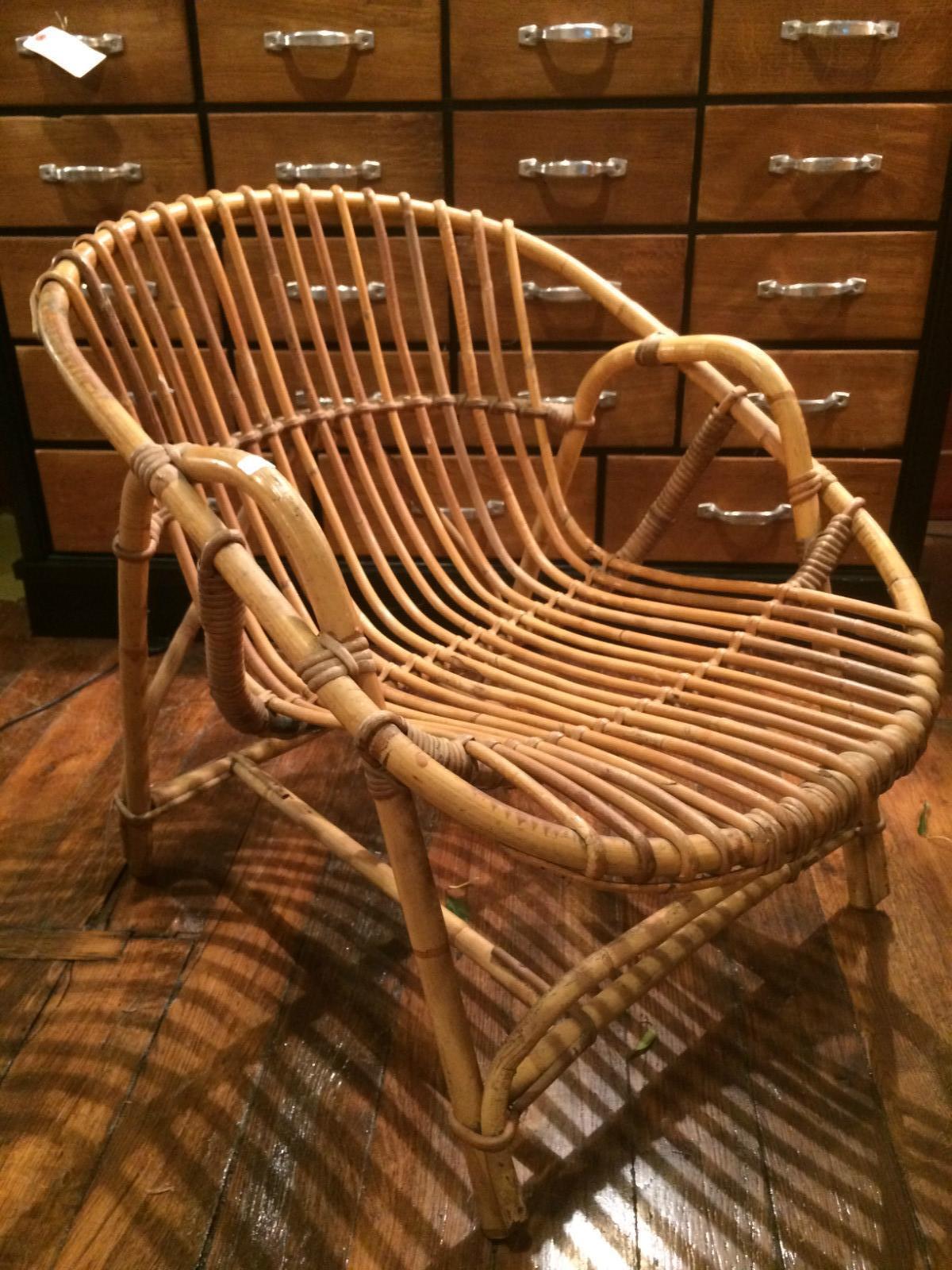 Fauteuil en rotin vintage