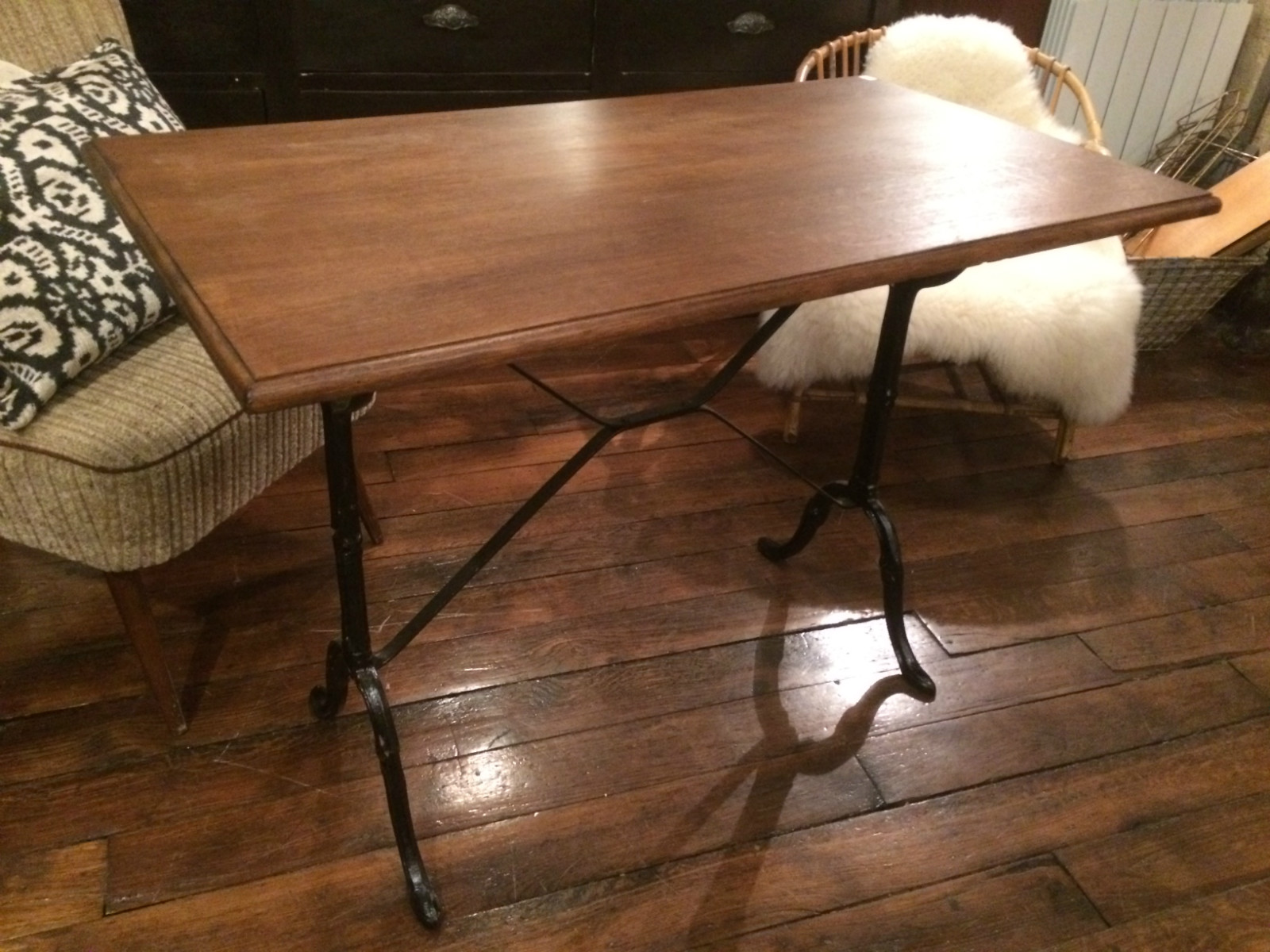 Table de bistrot plateau chêne