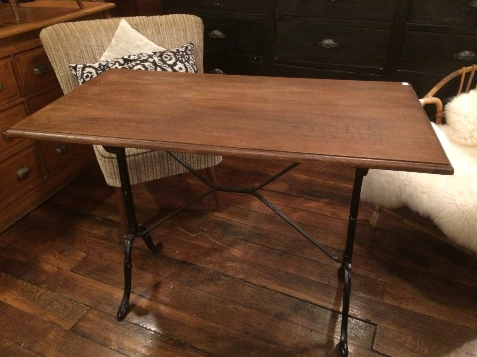 Table de bistrot plateau chêne