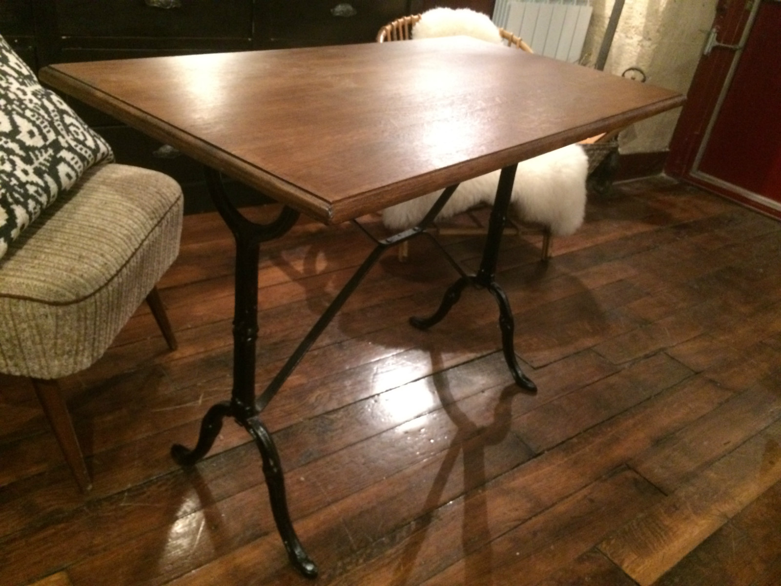 Table de bistrot plateau chêne