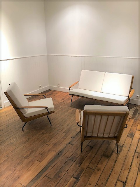 Ensemble canapé Boomerang fauteuil Hans Mitzalff