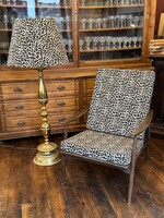 Fauteuil scandinave vintage tissus leopard