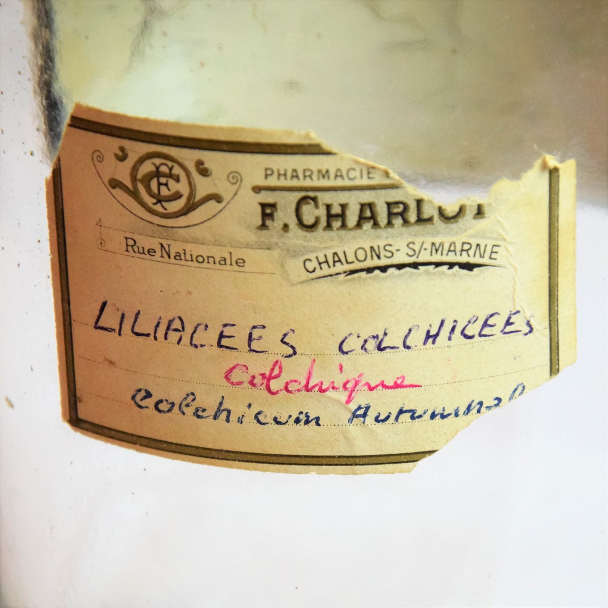 Flacon à pharmacie ou herboriste ancien