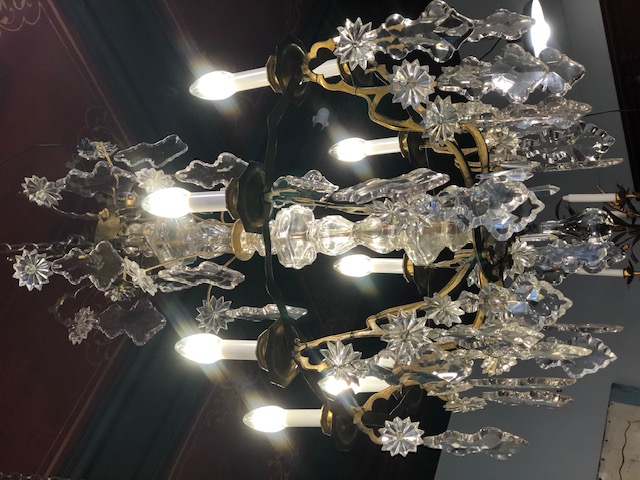 Grand lustre à pampilles 19ème