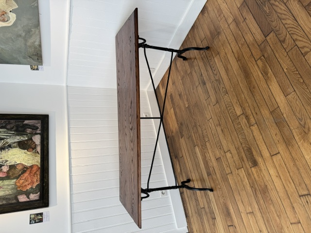 Grande table de bistrot pietement fonte