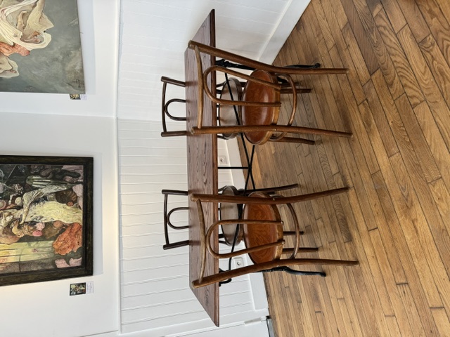 Grande table de bistrot pietement fonte