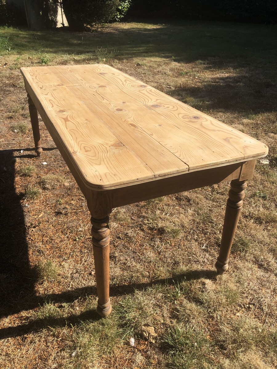 Grande table de ferme en bois naturel