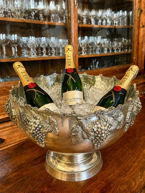Grande vasque à champagne métal argenté