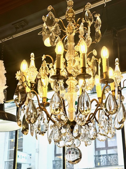 Grands lustre à pampilles 9 lumières