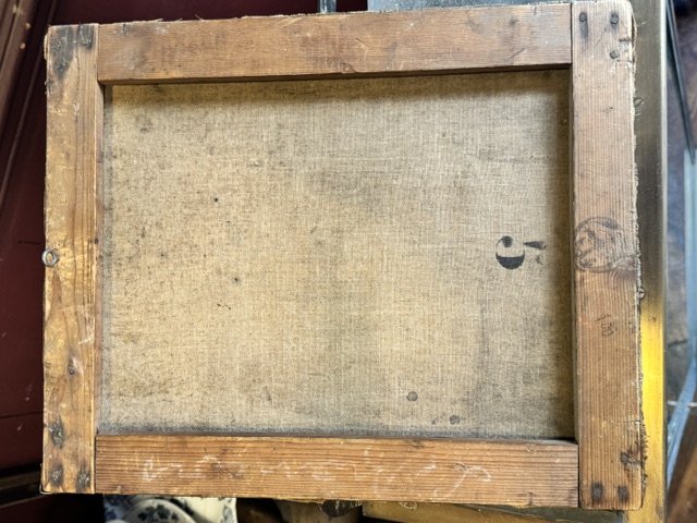Huile sur toile la maison au bout du jardin vers 1920