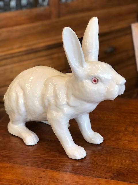 Lapin en céramique et yeux de verres