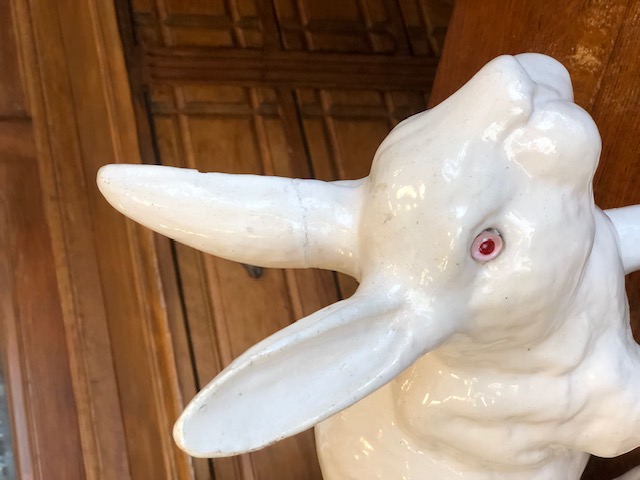 Lapin en céramique et yeux de verres