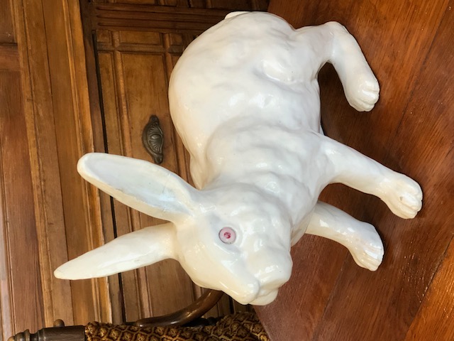 Lapin en céramique et yeux de verres