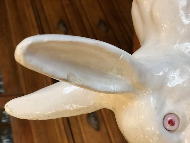 Lapin en céramique et yeux de verres