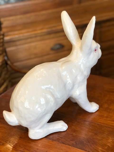 Lapin en céramique et yeux de verres