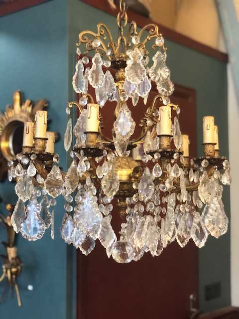 Lustre à pampilles à 10 lumières