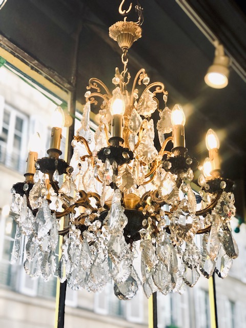 Lustre à pampilles à 10 lumières