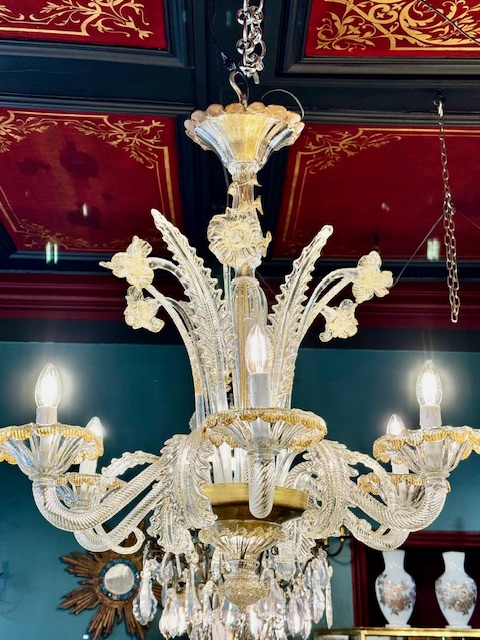 Lustre en verre de Murano 6 lumières