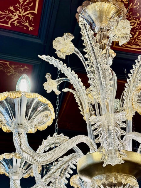 Lustre en verre de Murano 6 lumières