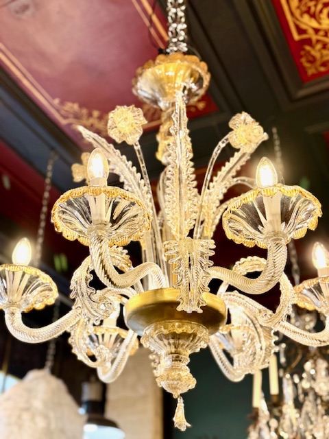 Lustre en verre de Murano 6 lumières