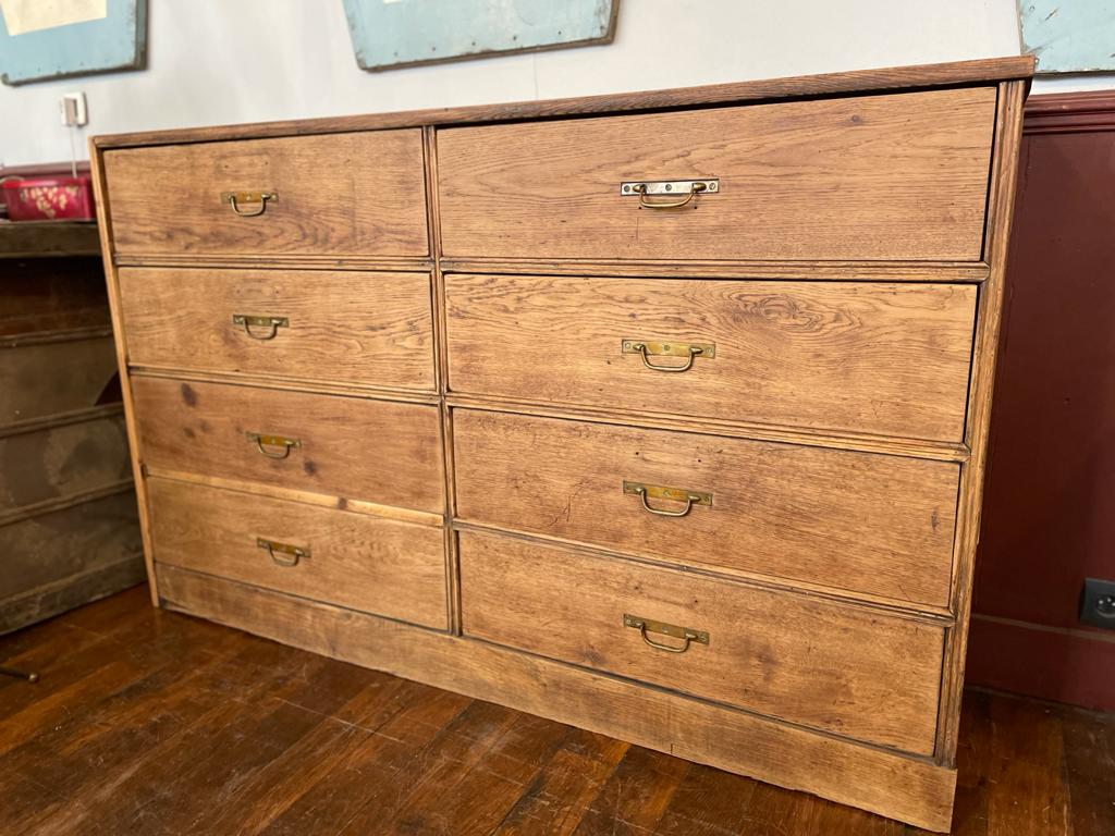 Meuble de métier en bois naturel 8 tiroirs