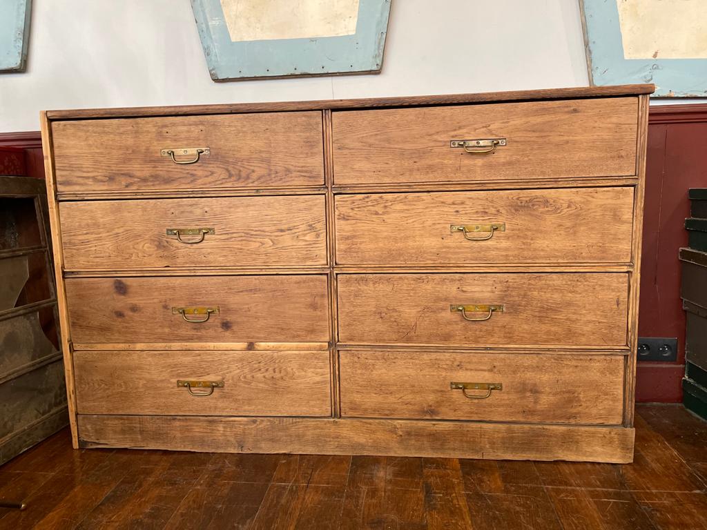 Meuble de métier en bois naturel 8 tiroirs