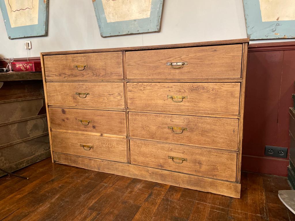 Meuble de métier en bois naturel 8 tiroirs