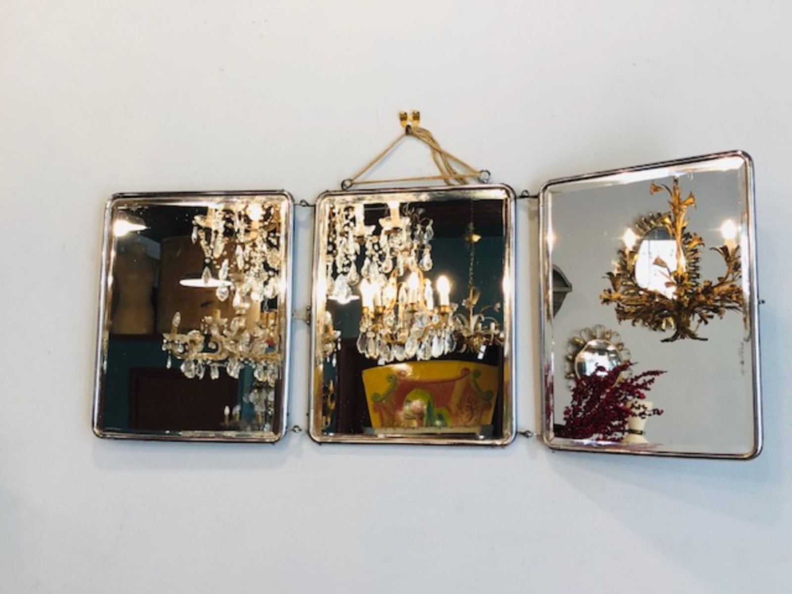 Miroir de barbier triptyque 