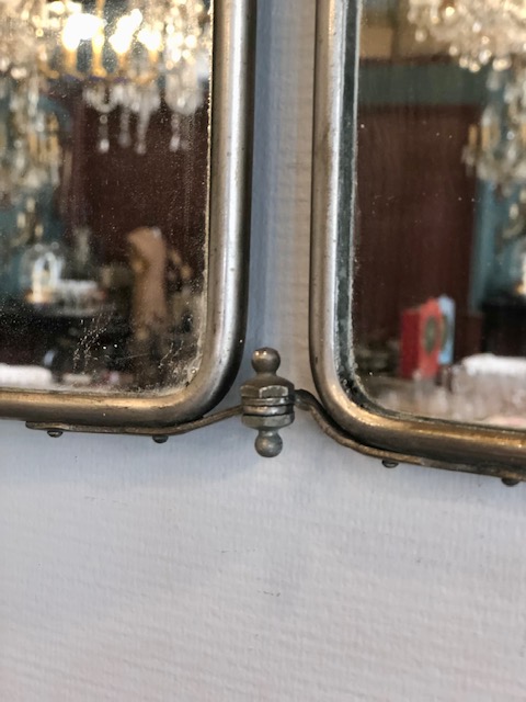 Miroir de barbier triptyque ancien