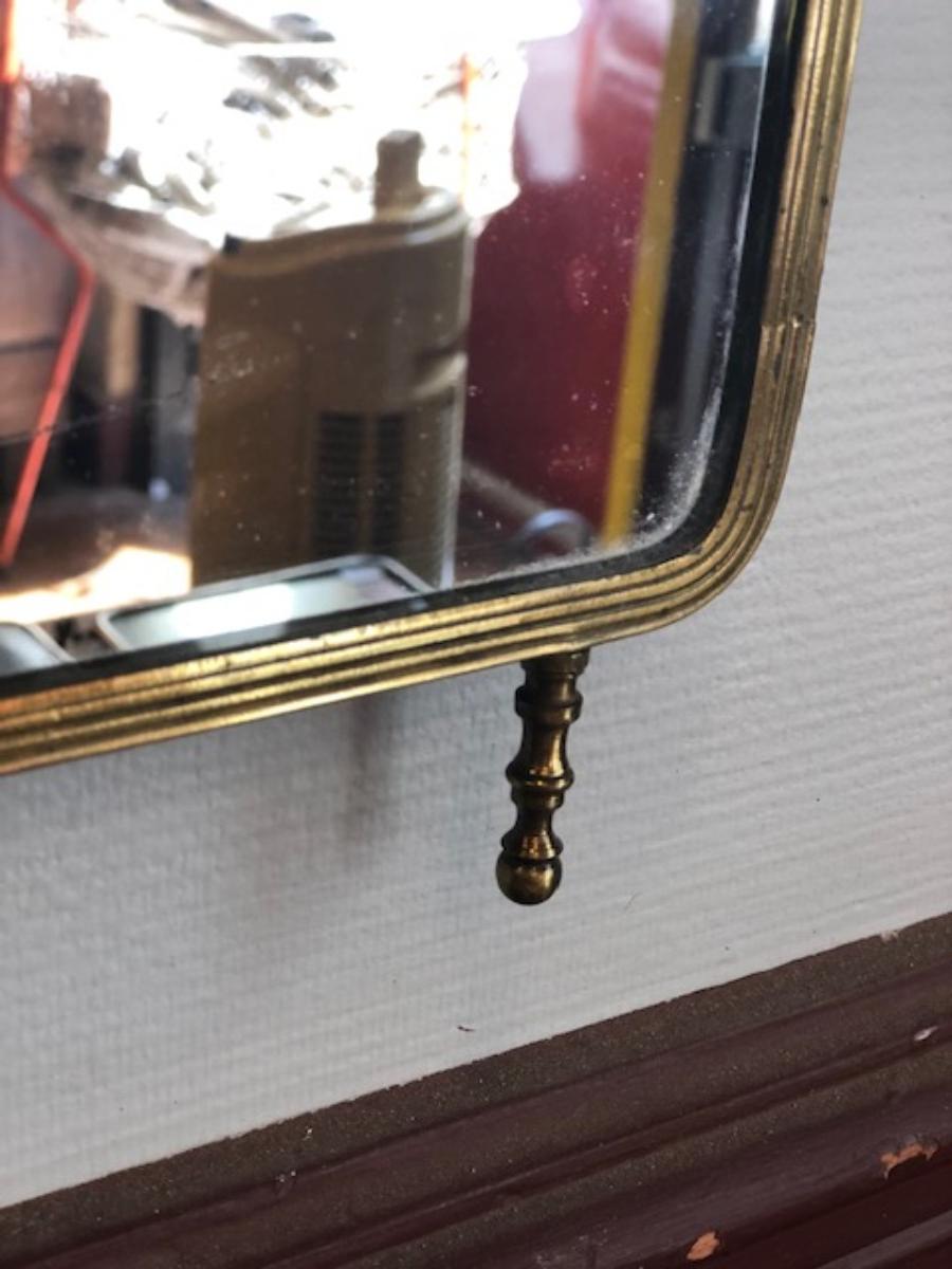 Miroir de barbier triptyque en laiton