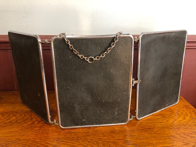 Miroir de barbier triptyque vintage