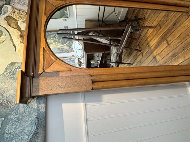 Miroir de cheminée en chêne