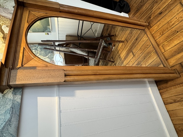 Miroir de cheminée en chêne