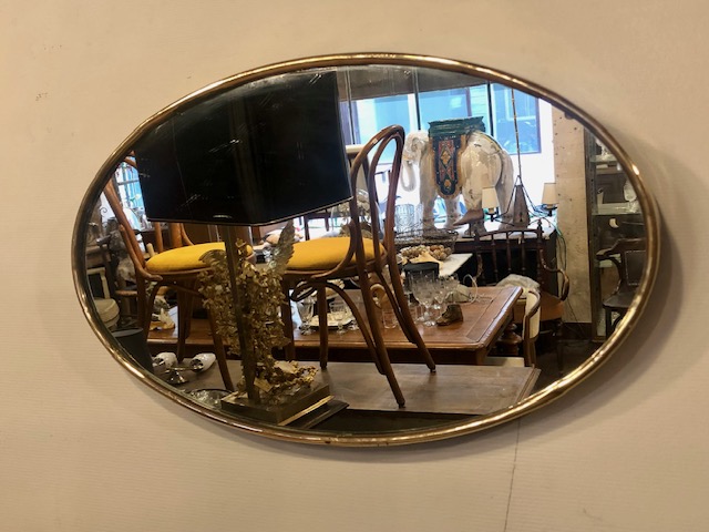 Miroir laiton oval asymtrique vintage 