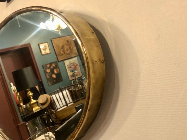 Miroir laiton oval asymtrique vintage 