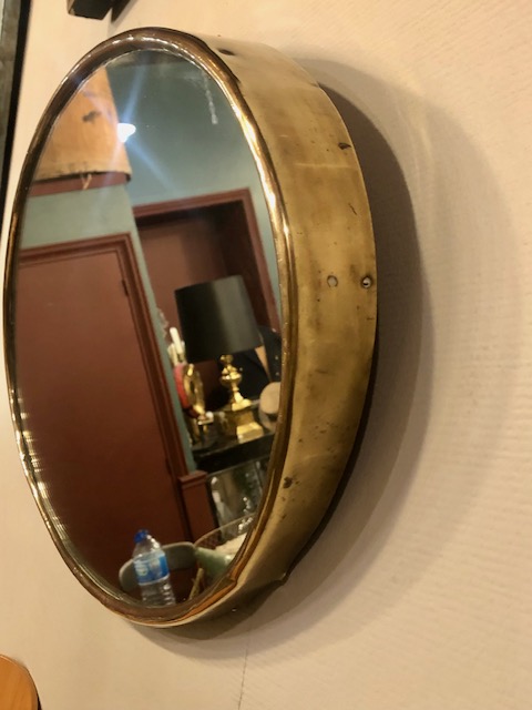 Miroir laiton oval asymtrique vintage 