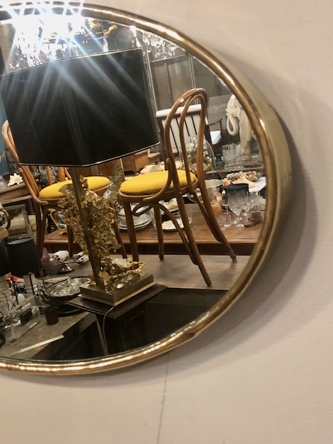 Miroir laiton oval asymtrique vintage 