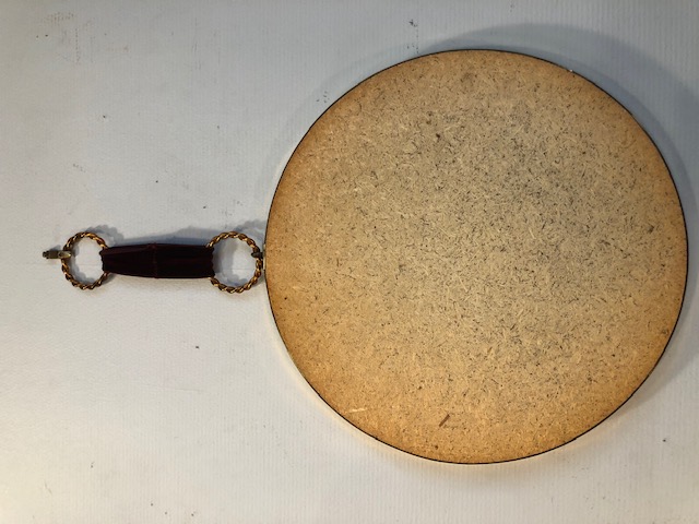 Miroir rond vintage cerclé de métal doré