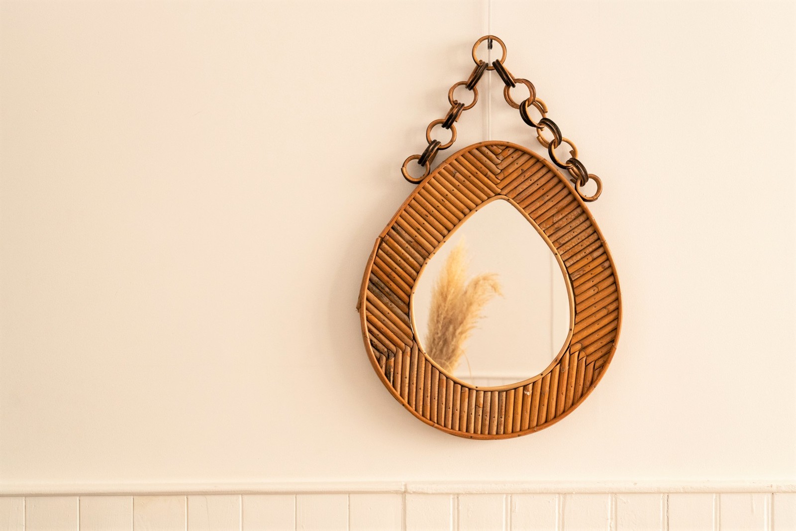 Miroir rotin vintage
