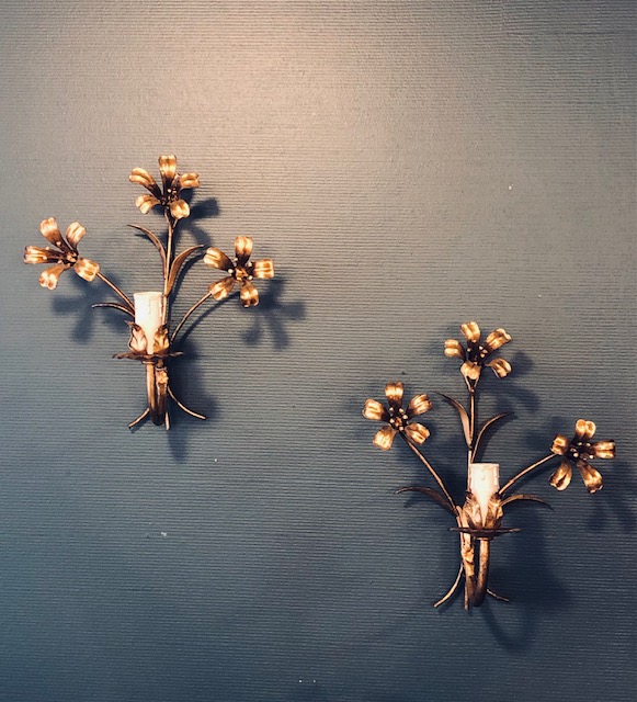 Paire d'appliques fleurs 1 lumière maison Masca
