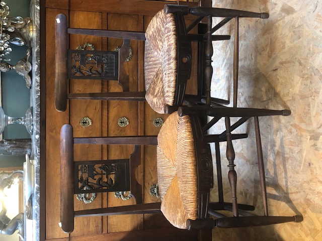 Paire de chaises directoire décor au chinois