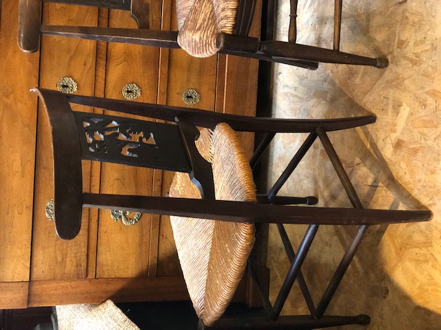 Paire de chaises directoire décor au chinois