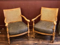 Paire de fauteuil cannage