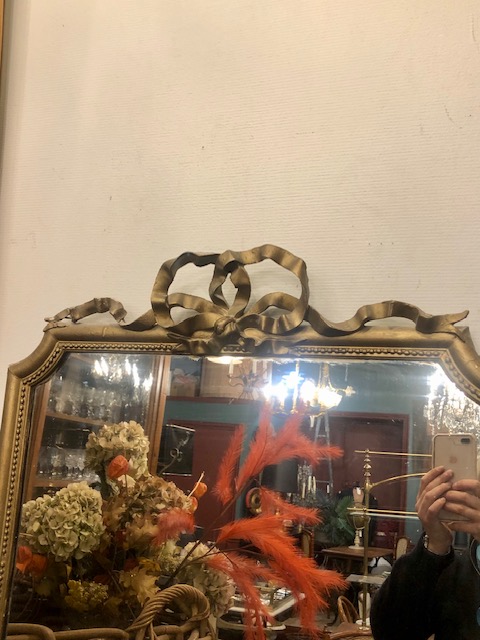 Paire de miroir Louis XVI bois doré et platre