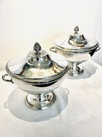 Paire de soupières métal argenté